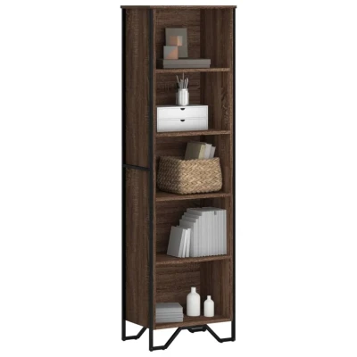 Afbeelding van Boekenkast 50x31x169 cm bewerkt hout bruin eikenkleur