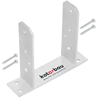 Afbeelding van KOTARBAU® U paalhouder 140 mm schroefpaalhouder vierkante houten paal vloerplaat hout anker thermisch verzinkt bevestiging palen