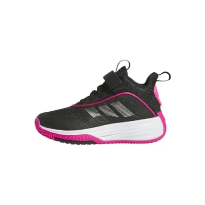Afbeelding van adidas Performance Ownthegame 3.0 Unisex Basketbalschoenen voor kinderen, Maat: 36 2/3, Core black/iron metallic/shock pink Textiel/ synthetisch