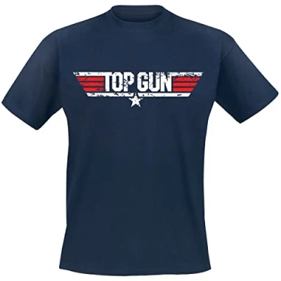 Afbeelding van TOP GUN T Shirt Distressed Logo Navy (XL)