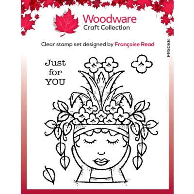 Afbeelding van Woodware Clear singels stamp Lady planter 10,16x10,16cm
