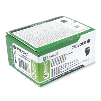Image de Lexmark 71B20K0 Cartouche De Toner Noir, Programme Retour