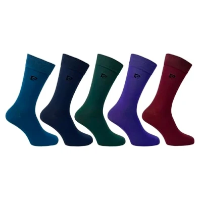 Afbeelding van Pierre Cardin Set van 5 paar bamboesokken voor heren, maat 40 45, werksokken comfortabele sokken, Muted Multi Plain