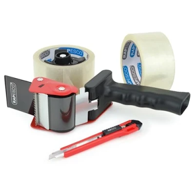Afbeelding van Rapesco 1557, kiembewust, antibacteriële bandafroller 960 met 2 transparante rollen en een mes