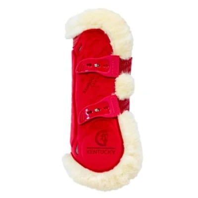 Afbeelding van Kentucky Peesbeschermers Bamboo Elastic Velvet Vegan Bont Rood S Agradi.be