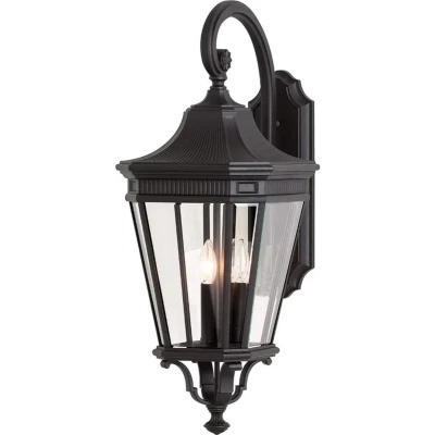 Afbeelding van Feiss LED Wand Buitenlamp Cotswold Lane 3X E14 Max 60W IP44 Dimbaar Black