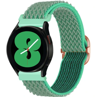 Afbeelding van iMoshion Elastisch nylon 20 mm bandje Geschikt voor Samsung Galaxy Watch 6 (Classic) / 5 (Pro) 4 3 Garmin Venu 2 plus Sq Forerunner 245 55 Turquoise