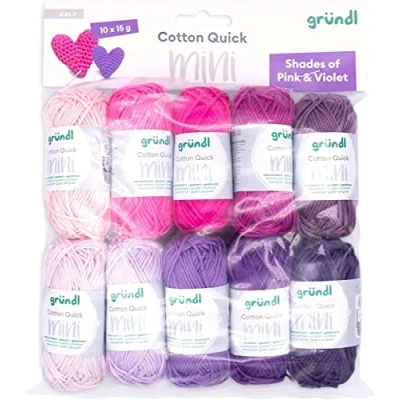 Afbeelding van 6145 7 Cotton Quick Mini Shades of Pink and Violet 10x15gram