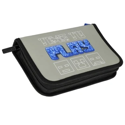 Afbeelding van Pixel Grijs Dubbelklaps etui zonder inhoud, voor jongens