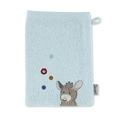 Image de Sterntaler Gant de toilette en forme d&#039;âne Emmi Bleu moyen 21 x 15 cm