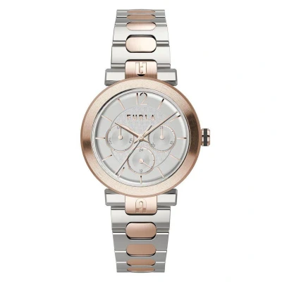 Afbeelding van Furla Multifunction Horloge silvercoloured/rose goldcoloured, Dames, Maat: One Size, Silver coloured/rose gold coloured