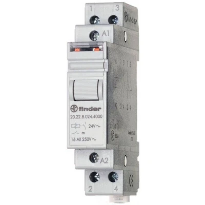 Afbeelding van Stroomstootschakelaar DIN rail Finder 20.24.8.024.4000 2x NO 24 V/AC 1 stuk(s)