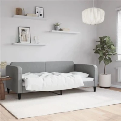 Afbeelding van vidaXL Slaapbank 90x190 cm stof lichtgrijs