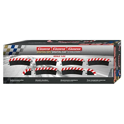 Afbeelding van Carrera rail en toebehoren voor circuit 20020565 1/24 1/32 Evolution Digital 132 124 Buitenranden verhoogde bochten 2/30 (6), bits (2)