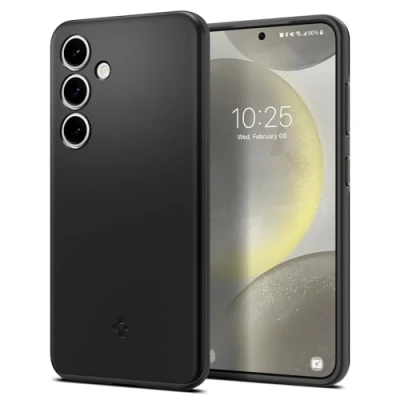 Image de Spigen Thin Fit Coque de protection pour téléphone portable polycarbonate, polyuréthanne thermoplastique (TPU) noir Samsung Galaxy S24