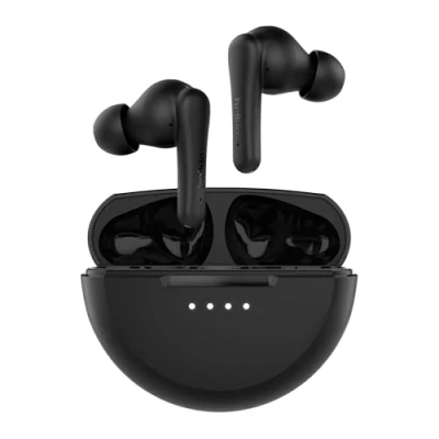 Afbeelding van Belkin True Wireless SoundForm Rhythm hoofdtelefoon met geïntegreerde microfoon, USB C snel opladen, 28 uur batterijduur, IPX5 waterdicht, draadloze bluetooth voor iPhone, Galaxy enz.,