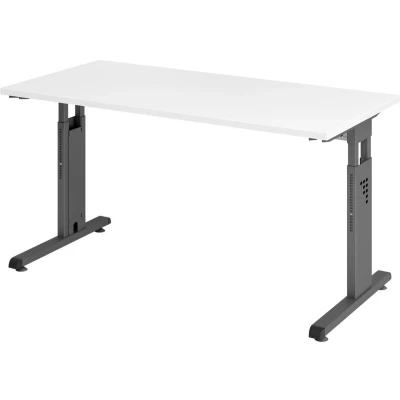 Afbeelding van MEGA 614 G Bureau Tafelhoogte I In hoogte verstelbaar Wit/Grafiet 140 x 67