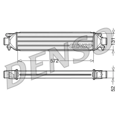Afbeelding van DENSO DIT09107 Intercooler Aluminium 572x130x52 FIAT: Doblo II Box Body / Estate, BRAVO 2, ALFA ROMEO: Giulietta Hatchback, MiTo, LANCIA: DELTA 3