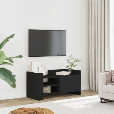 Afbeelding van Tv meubel 80x35x40 cm bewerkt hout zwart