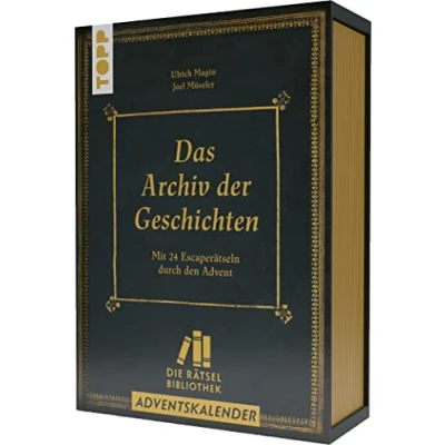Afbeelding van Die Rätselbibliothek. Adventskalender Das Archiv der Geschichten: Mit 24 Escape Rätseln durch den Advent