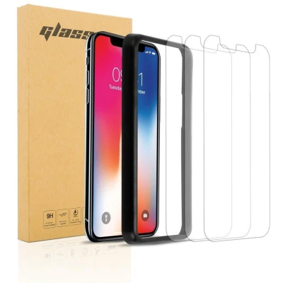 Afbeelding van Cadorabo 3x Pantser Film geschikt voor Apple iPhone XS MAX in TRANSPARANT Screenprotector Getemperd (Tempered) Display beschermend glas 9H hardheid met 3D Touch Installatiegids