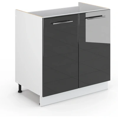 Afbeelding van Vicco Wastafelonderkast Fame Line, Antraciet Hoogglans/Wit, 80 x 81.6 cm zonder werkblad