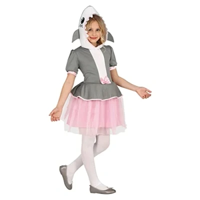Afbeelding van Guirca Haai &amp; Inktvis Dolfijn Walvis Kostuum Haaienvinnig Meisje Roze, Grijs 7 9 jaar Carnavalskleding Verkleedkleding
