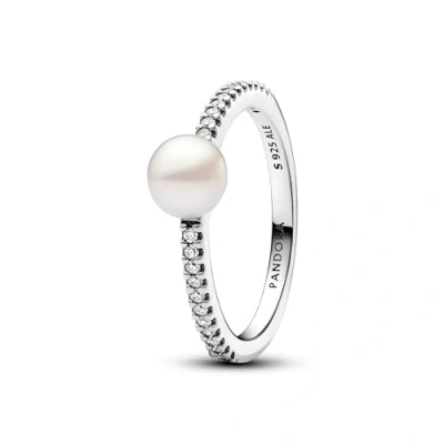 Afbeelding van Pandora Damesring 925 sterling zilver 193158C01, Parelmoer, Cubic Zirkonia