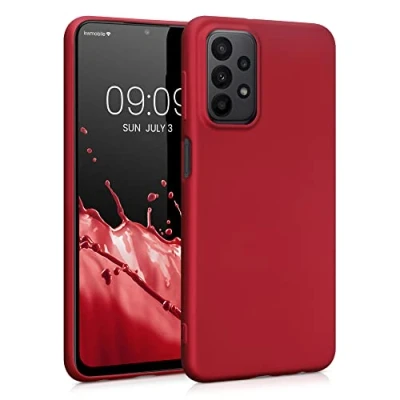 Afbeelding van kwmobile telefoonhoesje geschikt voor Samsung Galaxy A23 4G / 5G Hoesje smartphone Back cover in metallic donkerrood