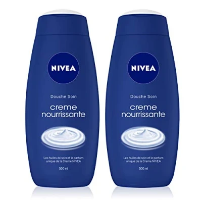 Afbeelding van NIVEA verzorgende douchecrème (1 x 500 ml), verrijkt met Raison &amp; Amandel zaadolie, hydraterende lichaamsverzorging reinigt en versterkt het microbioom voor de droge huid