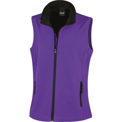 Afbeelding van Result Core Ladies Printable Softshell Bodywarmer R232F Purple / Black
