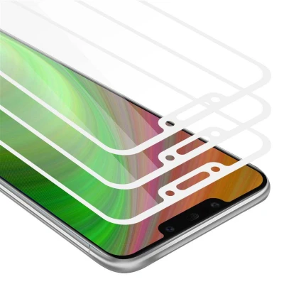 Afbeelding van Cadorabo 3x Screenprotector geschikt voor Huawei MATE 20 LITE Volledig scherm pantserfolie Beschermfolie in TRANSPARANT met WIT Getemperd (Tempered) Display beschermend glas 9H hardheid 3D Touch