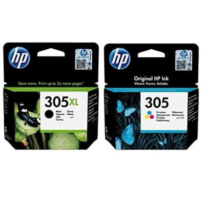 Afbeelding van HP 305XL inktpatronen met hoge capaciteit zwart (3YM62AE) en 305 standaardcapaciteit (3YM60AE)