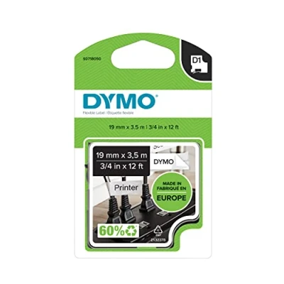 Afbeelding van Dymo 16958 (S0718050) Tape Zwart op wit (19 mm)