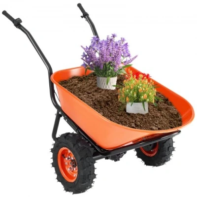 Image de VEVOR Brouette Électrique 2 Roues 40 cm Chariot de Jardin Motorisé Charge 260 kg