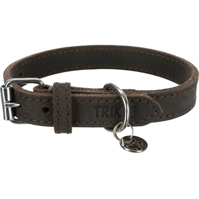 Afbeelding van Trixie Halsband Hond Rustic Vetleer Donkerbruin 27 34X1,8 CM (398621)
