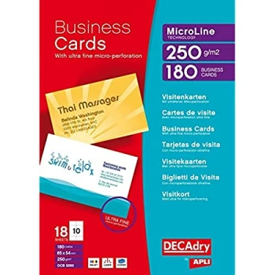 Image de DECAdry MicroLine OCB 3260 cartes de visite 180 carte(s)
