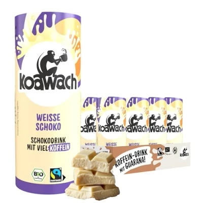 Afbeelding van koawach Chocoladediner in verschillende smaken Chocolade drinken, cafeïne, cacao, drank, guarana, chocolade, Energy Drink Bio Fairtrade (12 x 235 ml) ml, witte chocolade)
