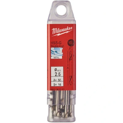 Afbeelding van MILWAUKEE 4932352222 HSS G metaalboor 2,5 x 10 43 mm (10 st.)