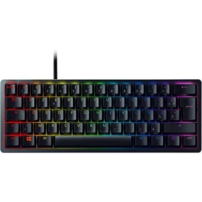 Image de Razer Huntsman Mini Clavier rétro éclairé USB C Français commutateur : Clicky Optical Purple noir