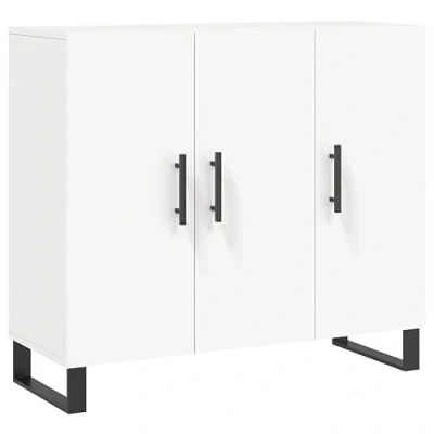 Image de vidaXL Buffet blanc 90x34x80 cm bois d&#039;ingénierie828116