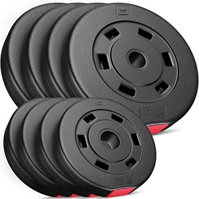 Afbeelding van Hop Sport 30 kg Halterschijven Set, Kunststof, mm boring, Gewichtsschijven voor effectieve training in je Homegym, Gewichten 4x5 kg, 4x2,5