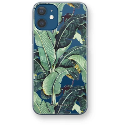 Afbeelding van Case Company® hoesje geschikt voor iPhone 12 mini Bananenbladeren Soft Cover Telefoonhoesje Bescherming aan alle Kanten en Schermrand
