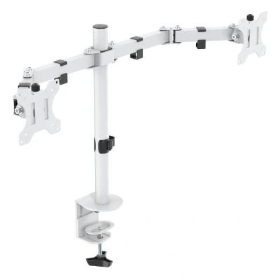 Afbeelding van Deltaco GAM 040 Monitor Arm 2 Schermen Bureausteun 13 32 inch Wit