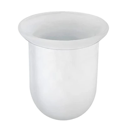 Afbeelding van WENKO Toiletborstelhouder glas vervanging wc borstelhouder voor borstels tot Ø 7,5 cm, glas, wit