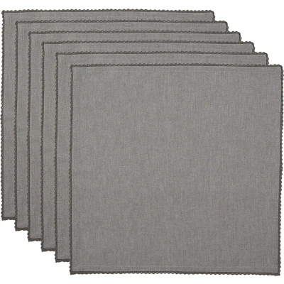 Afbeelding van Clayre &amp; Eef Servetten Katoen Set van 6 40x40 cm Grijs