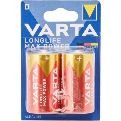 Afbeelding van Varta Battery Alkaline, Mono, D, LR20, 1.5V Longlife Max Power, Retail Blister (2 stuks)