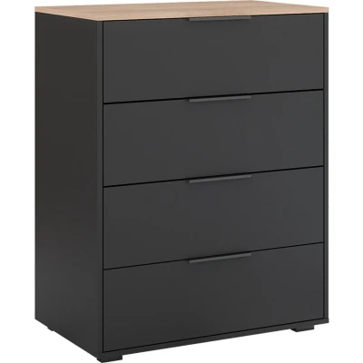 Afbeelding van Vicco Betti Dressoir Sonoma 80 x 102 cm 4 laden antraciet
