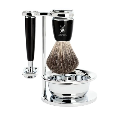 Afbeelding van Muhle scheerset RYTMO S81M226SSR Dassenhaar Safety razor Zwart