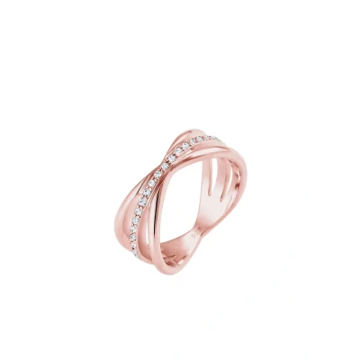Afbeelding van Elli Glass Crystal Ring Rose goldcoloured, Dames, Maat: 54, gold coloured
